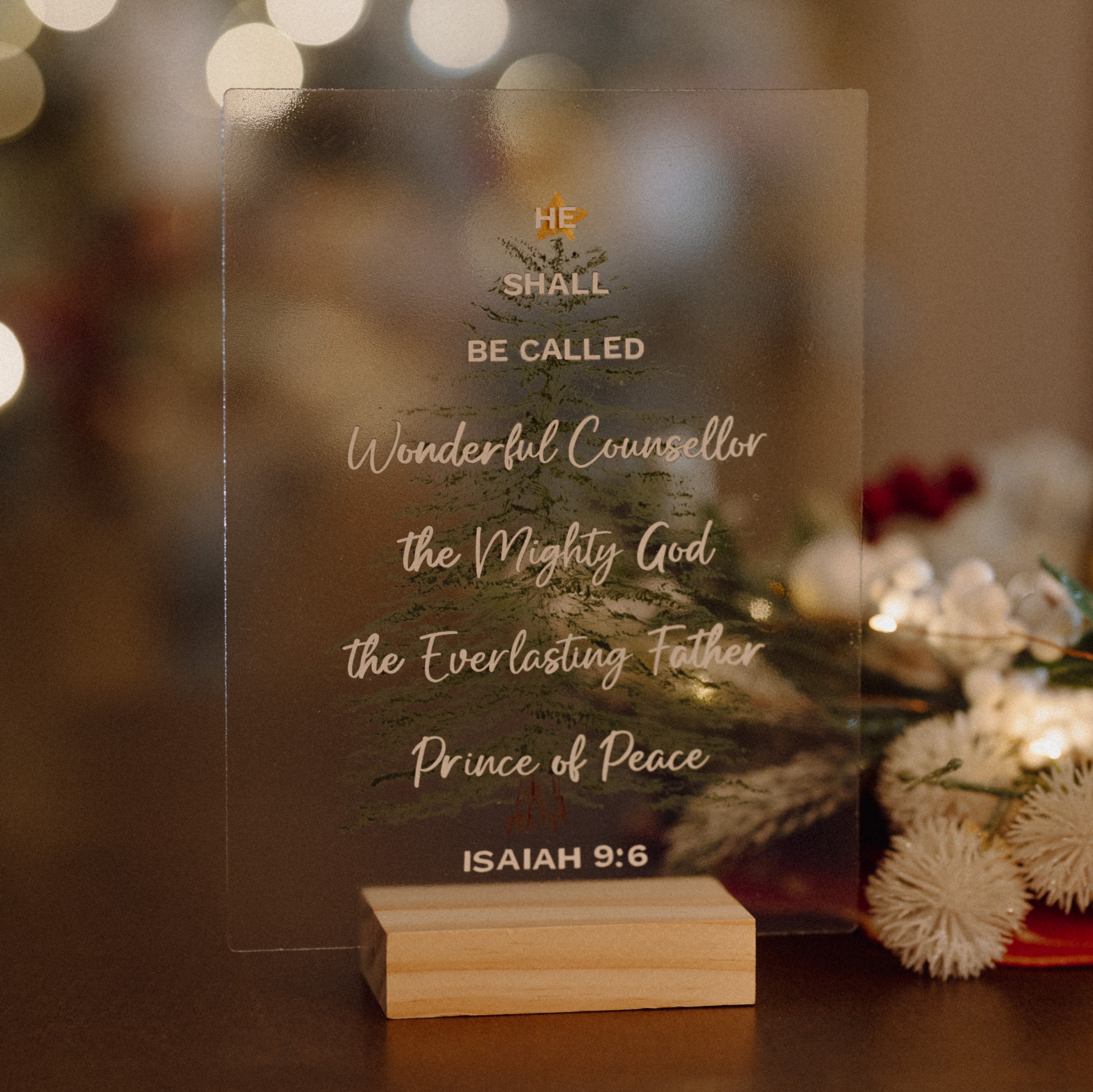 Isaiah 9:6 Christmas Tree Acrylic Sign