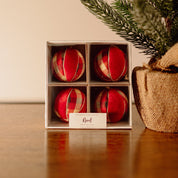 Noel Handmade Fabric Baubles - 4 Pack