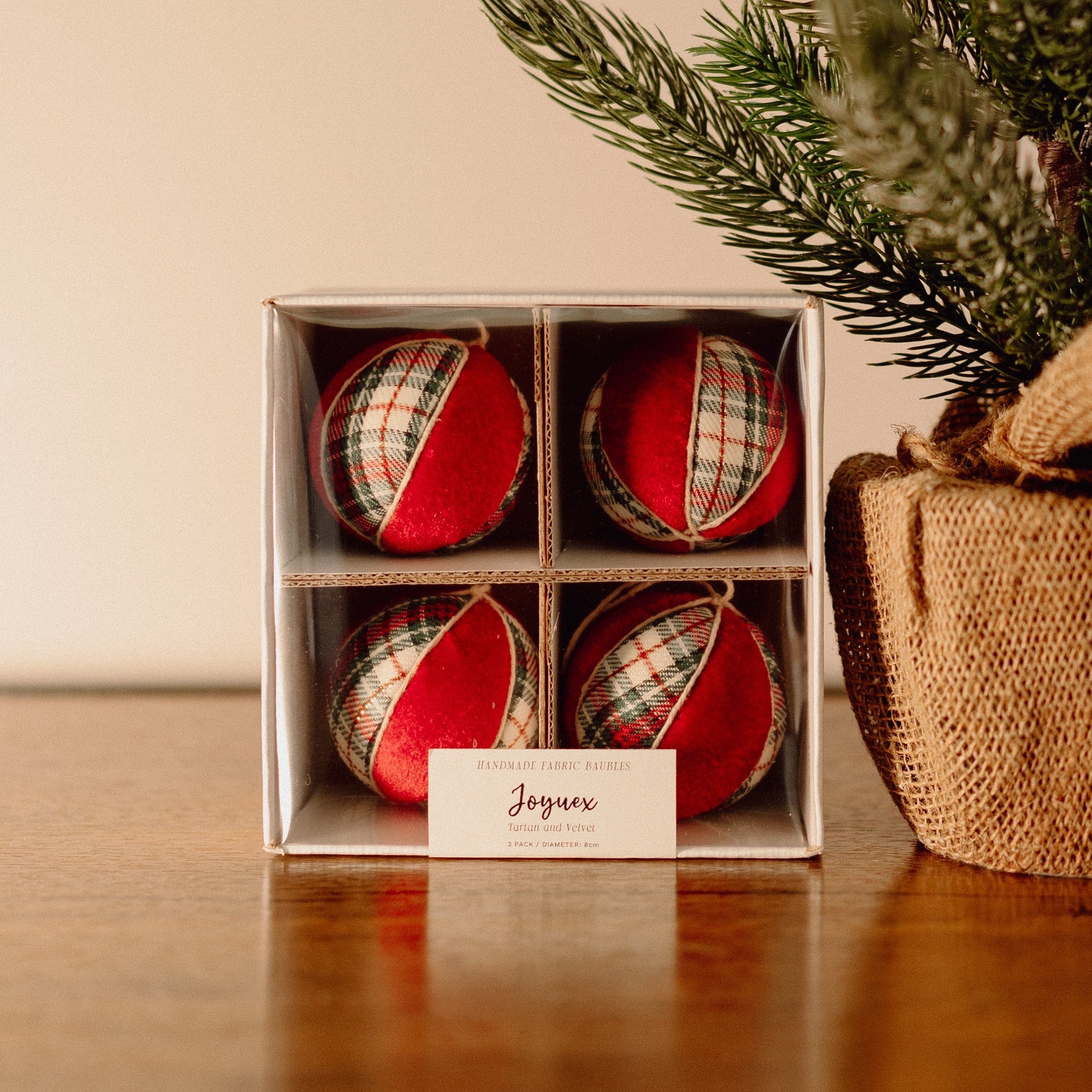 Joyuex Handmade Fabric Baubles - 4 Pack